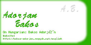 adorjan bakos business card